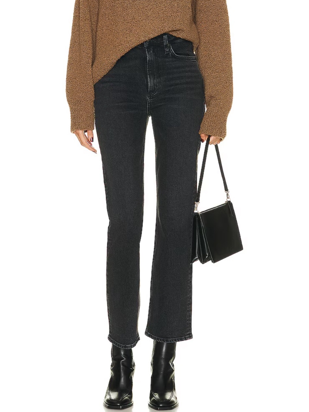 AGOLDE Vintage High Rise Bootcut Jeans in Technique Black Wash